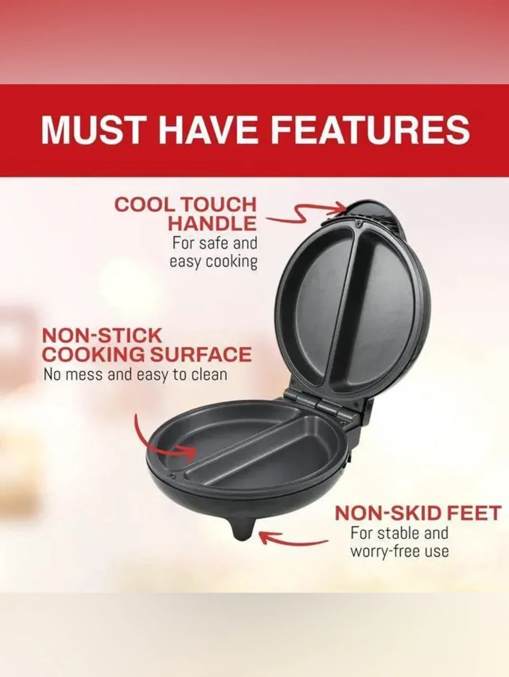 Elite Gourmet non-stick Omelet & frittatas Maker - Black and Silver